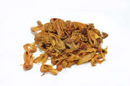 Mace comes from the same tree as the nutmeg, Mace has also been in use as traditional medicines for treatment of illnesses related to the nervous and digestive systems.の写真素材