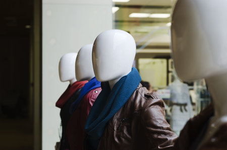 mannequins in the store with apparelの写真素材