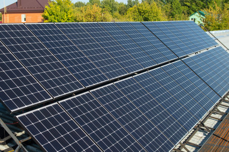 Photovoltaic cells on the background or solar panels