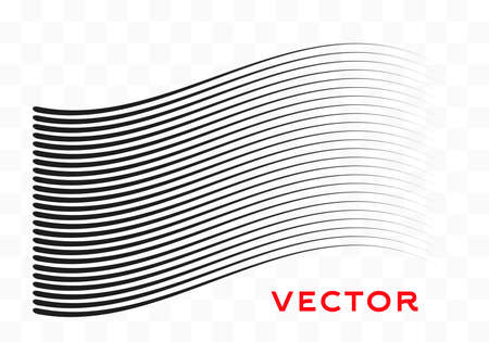 Set of speed lines. Design element, motion effect signs. Black lines on white background. Vector illustration.のイラスト素材