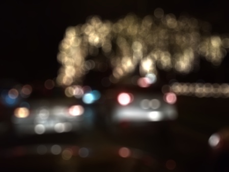 Background bokeh of traffic jam on Bangkok Thailand.の素材