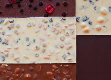 Chocolate background. Chocolate. Chocolate bar. Nut chocolate Sweet backgroundの写真素材