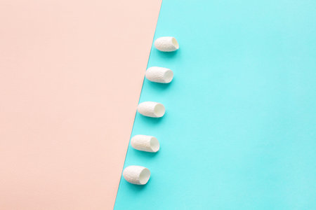 White Organic silkworm cocoon for beauty treatments