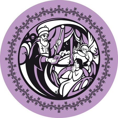 December. December is the month of St. Nicholas. Saint Nicholas is the patron saint of children and travelers.のイラスト素材