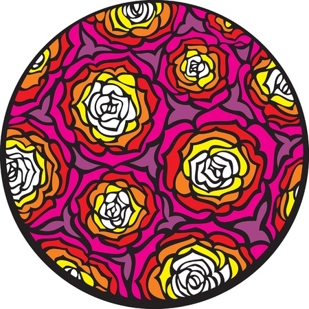 Roses  There are many roses in the circle のイラスト素材