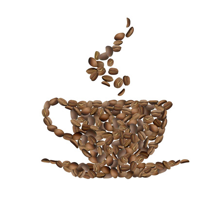 Coffee cup of coffee grainsのイラスト素材