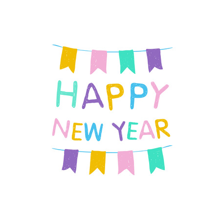 Congratulation vector card. Happy New Yearのイラスト素材