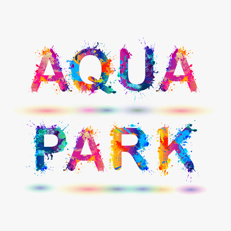 AQUA PARK. Word written spray paintのイラスト素材