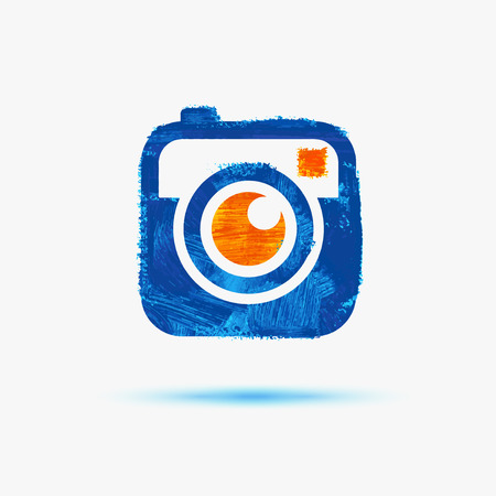 Photo camera icon of  paint. Vector symbolのイラスト素材