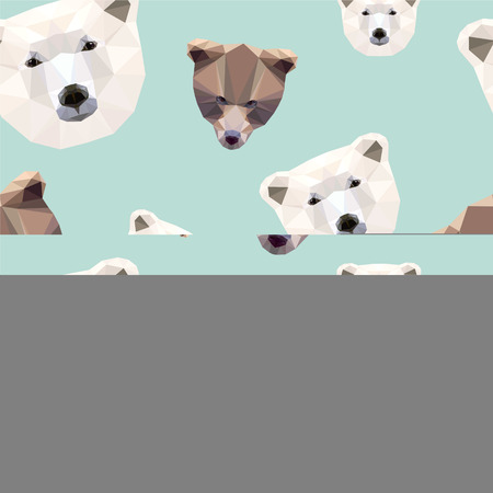 white and brown bears Seamless pattern