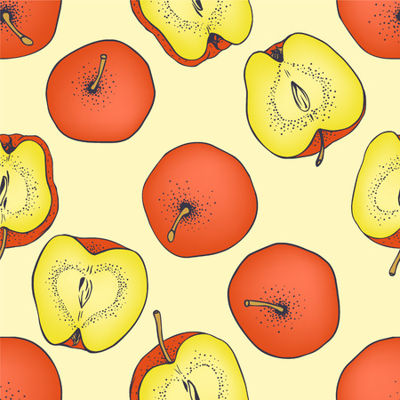 seamless vector pattern - apples. Nature backgroundのイラスト素材