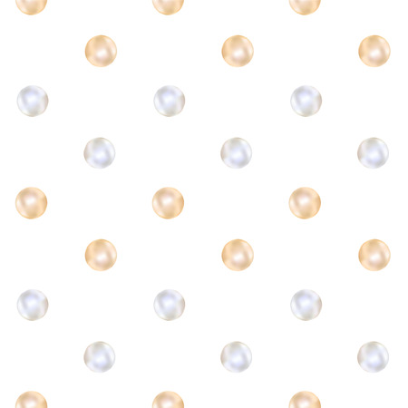 Vector seamless pattern - pearls on white backgroundのイラスト素材