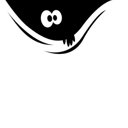 Sticker on a car or a refrigerator. Curious eyes looking out of the darkness.のイラスト素材
