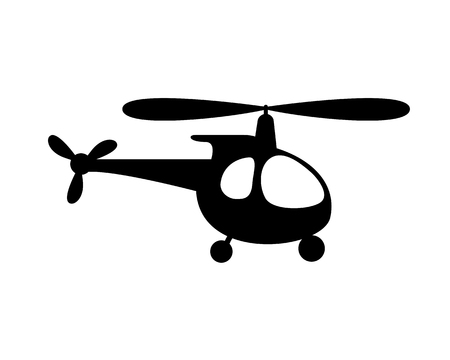 helicopter vector flat sign. Black on whiteのイラスト素材