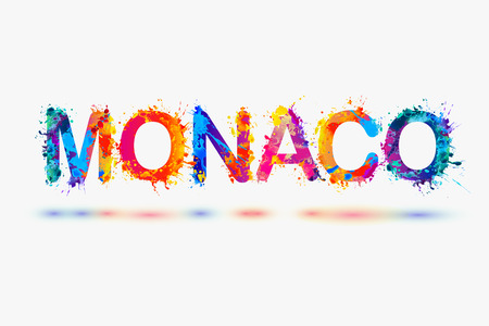 Monaco. Word of splash paint vector lettersのイラスト素材