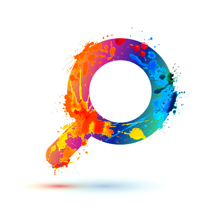 magnifier glass of splash paint. Splash paintのイラスト素材