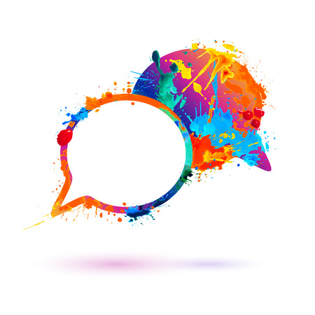 Dialog icon. Vector watercolor splash paint symbolのイラスト素材
