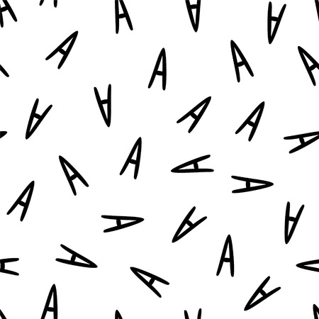 Seamless pattern - hand written vector letters Aのイラスト素材