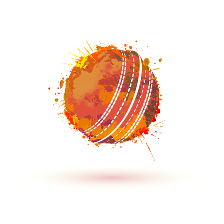 Cricket ball. Vector sign of watercolor splash paintのイラスト素材