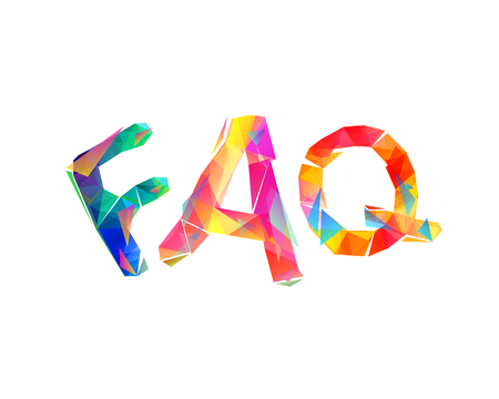 FAQ. Vector colorful triangular letters on white backgroundのイラスト素材