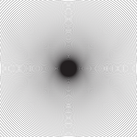 Abstract geometric striped circle background. Round of black lines on whiteのイラスト素材