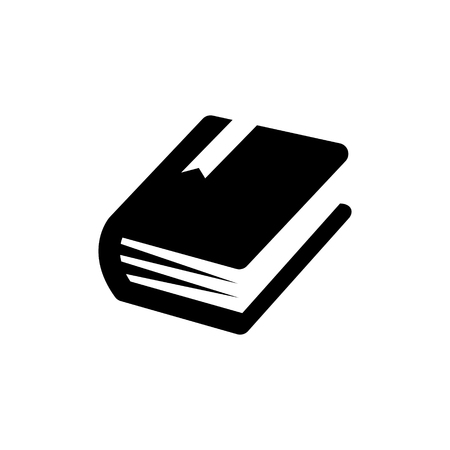 Book icon. Vector flat symbol. Black and whiteのイラスト素材