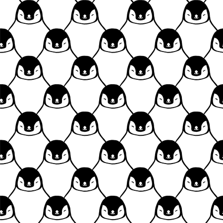 Seamless winter pattern - Penguins.のイラスト素材