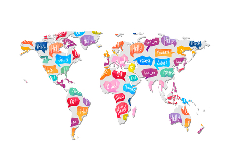 World map with pattern vector illustration.