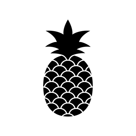 Pineapple flat icon isolated on white background. Simple vector fruit symbol.のイラスト素材