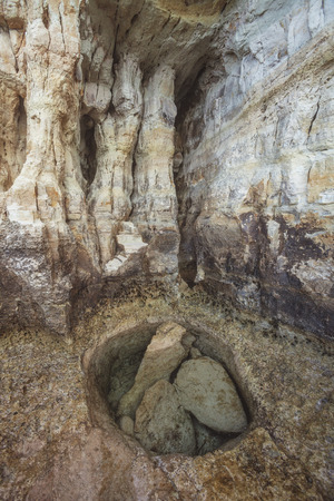 Sea caves of Cavo Greco Cape. Ayia Napa, Cyprus. Mediterranean sea landscapeの写真素材