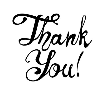Thank You. Hand written vector doodle font inscriptionのイラスト素材