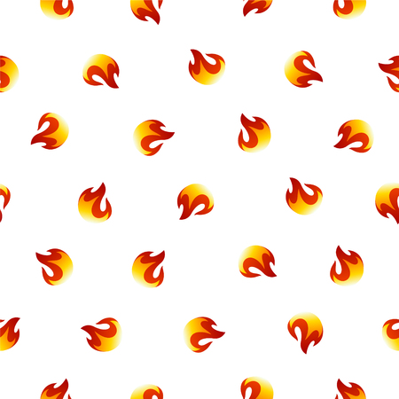 Seamless vector pattern. Fire on white backgroundのイラスト素材