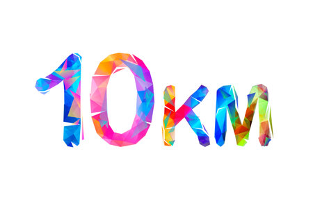 10 km. Medium running distance. Sign of triangle letters and digits