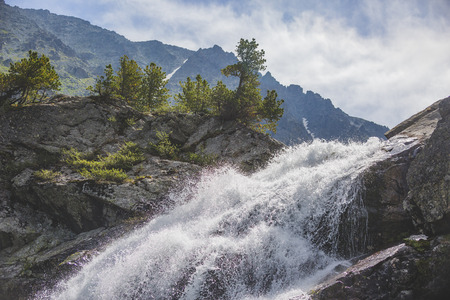 Kuiguk waterfall. Altai mountains landscape. Russian natureの写真素材
