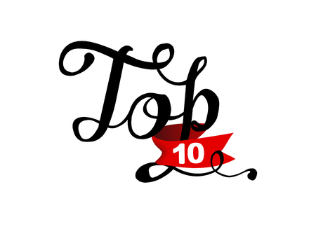 TOP 10. Calligraphic hand written vector inscriptionのイラスト素材