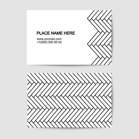 visit card vector template with Parquet floor linear geometric backgroundのイラスト素材