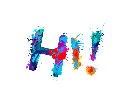 Hi. Vector font inscription of splash paint lettersのイラスト素材
