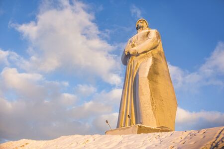 Editorial. Murmansk, Russia. February 14, 2019. Monument to the Defenders of the Arctic. Or Alyoshaのeditorial素材