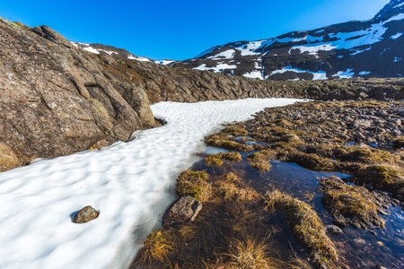 Small lake on Putorana Plateau, Taimyr. Russia, Krasnoyarsk regionの写真素材