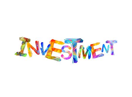 Investment. Vector word of colorful triangular lettersのイラスト素材