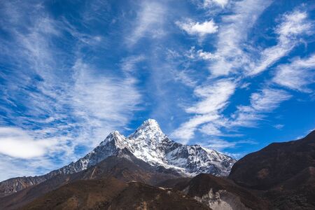 Ama Dablam mountain view. Nepal, Sagarmatha National Parkの写真素材