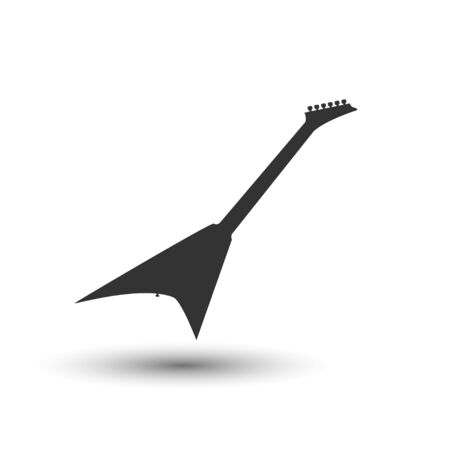Electric guitar vector icon. Flat symbol black on whiteのイラスト素材