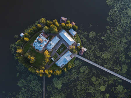 Pokrovskaya Holy Vvedenskaya island Pustyn - Orthodox nunnery. Vladimir region, Russiaの写真素材