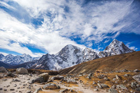 Way to Everest base camp. Sagarmatha national park, Nepalの写真素材