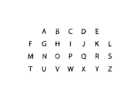 Set of vector doodle letters on white backgroundのイラスト素材