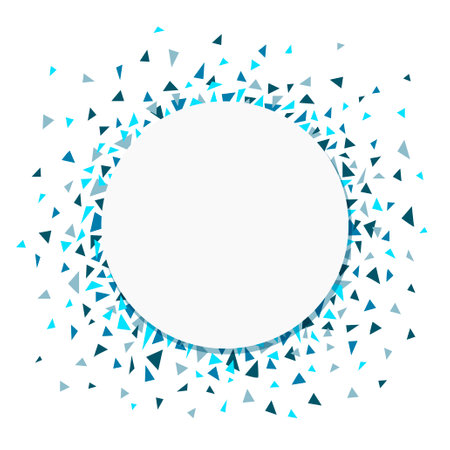 Abstract background with circle frame and small blue trianglesのイラスト素材
