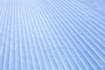 Fresh classic trails in the snow. Winter sport. Ski-track at the snow desert.