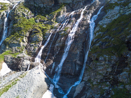 Sofia waterfalls, Arkhyz, Karachay-Cherkessia landscape. Russia