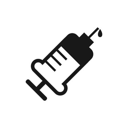 Syringe with vaccine vector icon. Injection symbolのイラスト素材