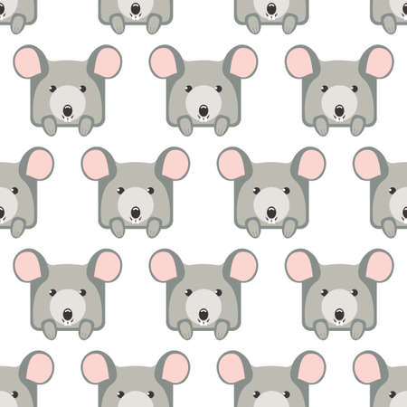 Seamless vector pattern of Mouse on white backgroundのイラスト素材